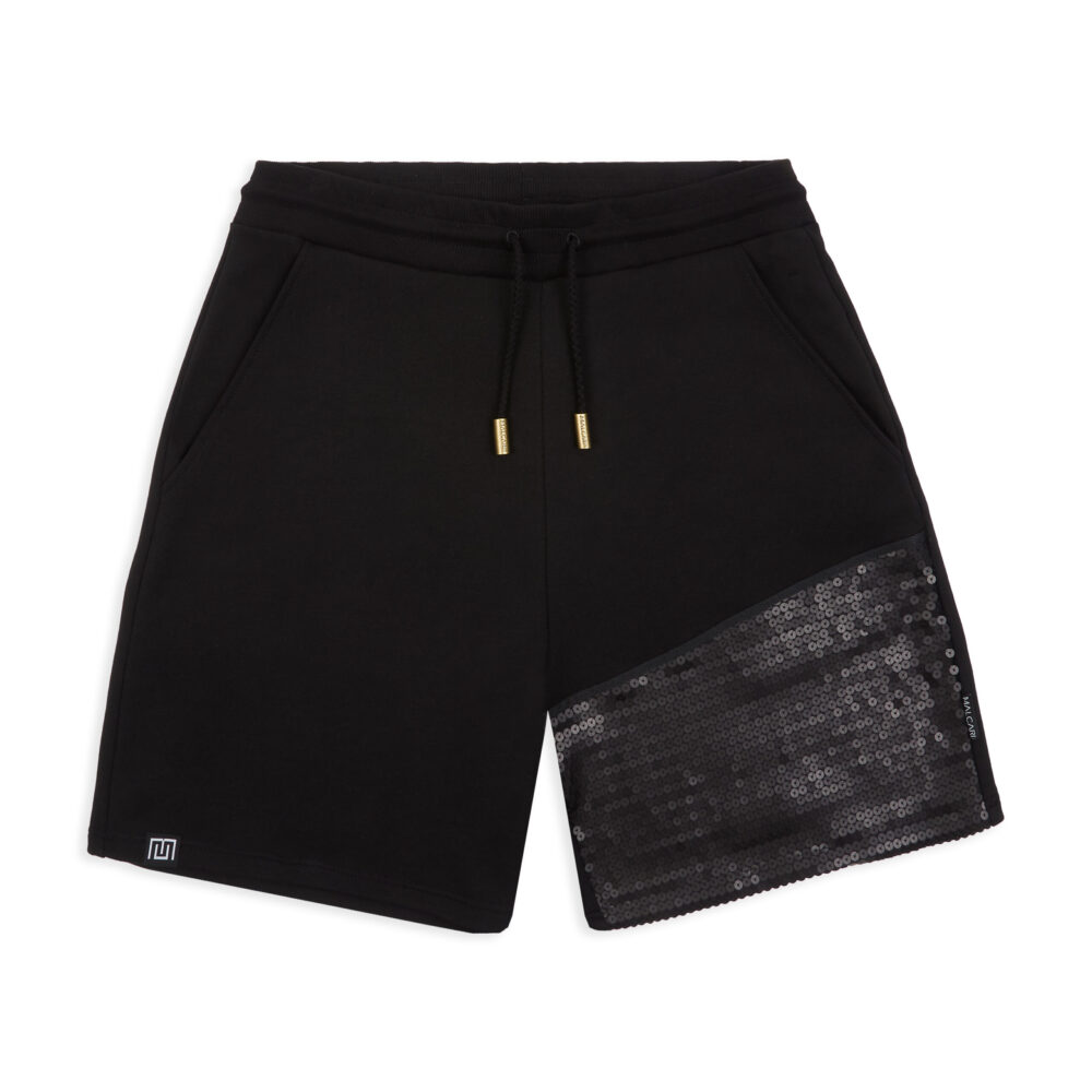 MALCARI Women's Short decorated with black matt sequin