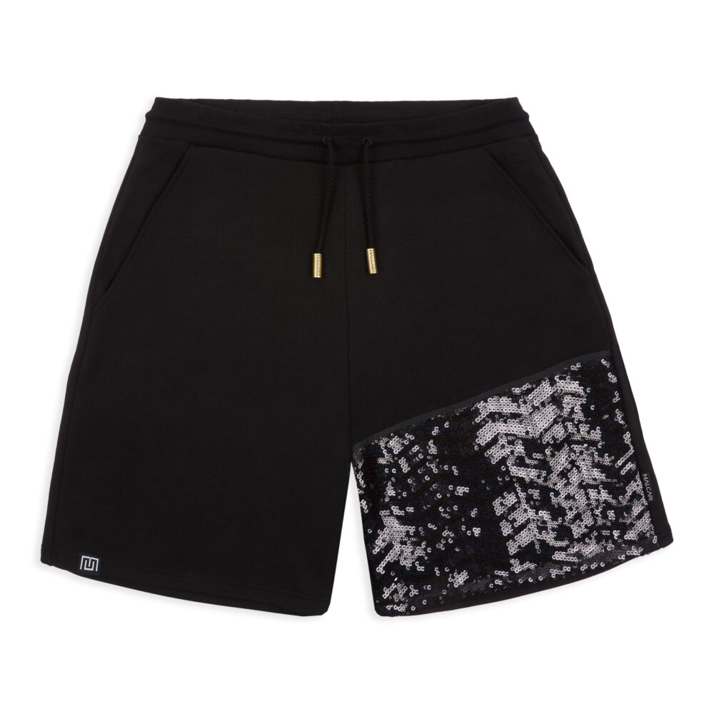 MALCARI Women's Short decorated with black shiny sequin